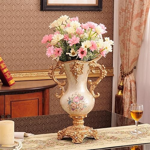 Miniatura 3 de Floreros altos de resina retro de estilo europeo para sala de estar, comedor, centro de mesa, dormitorio, oficina, hotel, decoración del hogar,