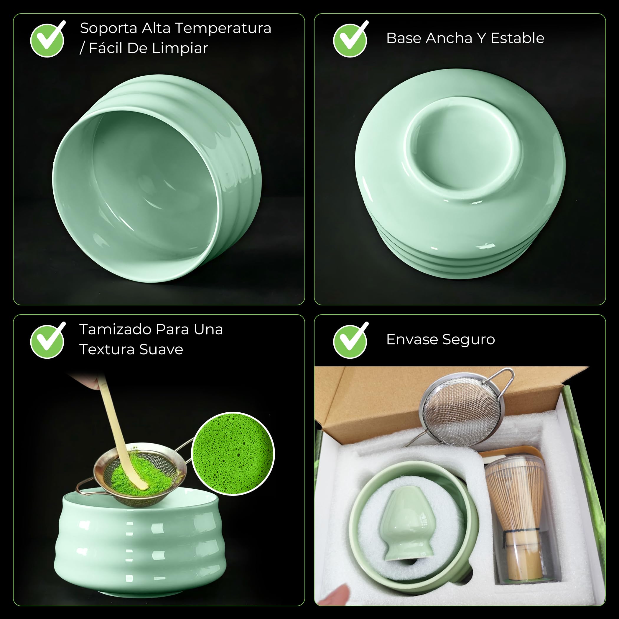 Matcha Kit Completo De 7 Piezas, Kit Matcha Japonés Con Chasen De Bambú, Cuenco Y Accesorios, Kit Te Matcha Premium, Kit Matcha Ceremonial Para Amantes Del Té Matcha Y De La Vida Sana