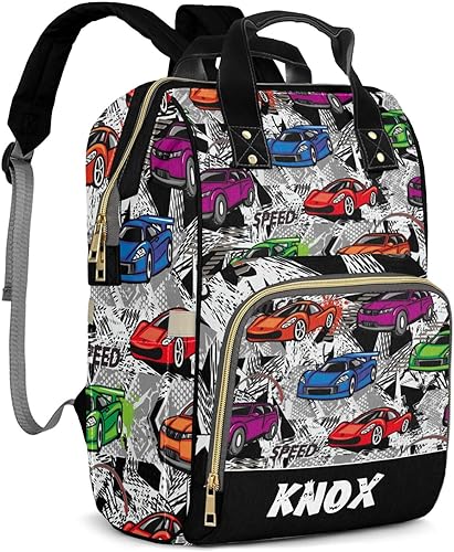 Miniatura 2 de Lazy Sloth - Bolsas de pañales personalizadas de gran capacidad, mochila con nombre personalizado, bolsa de pañales casual, regalo, design 16,