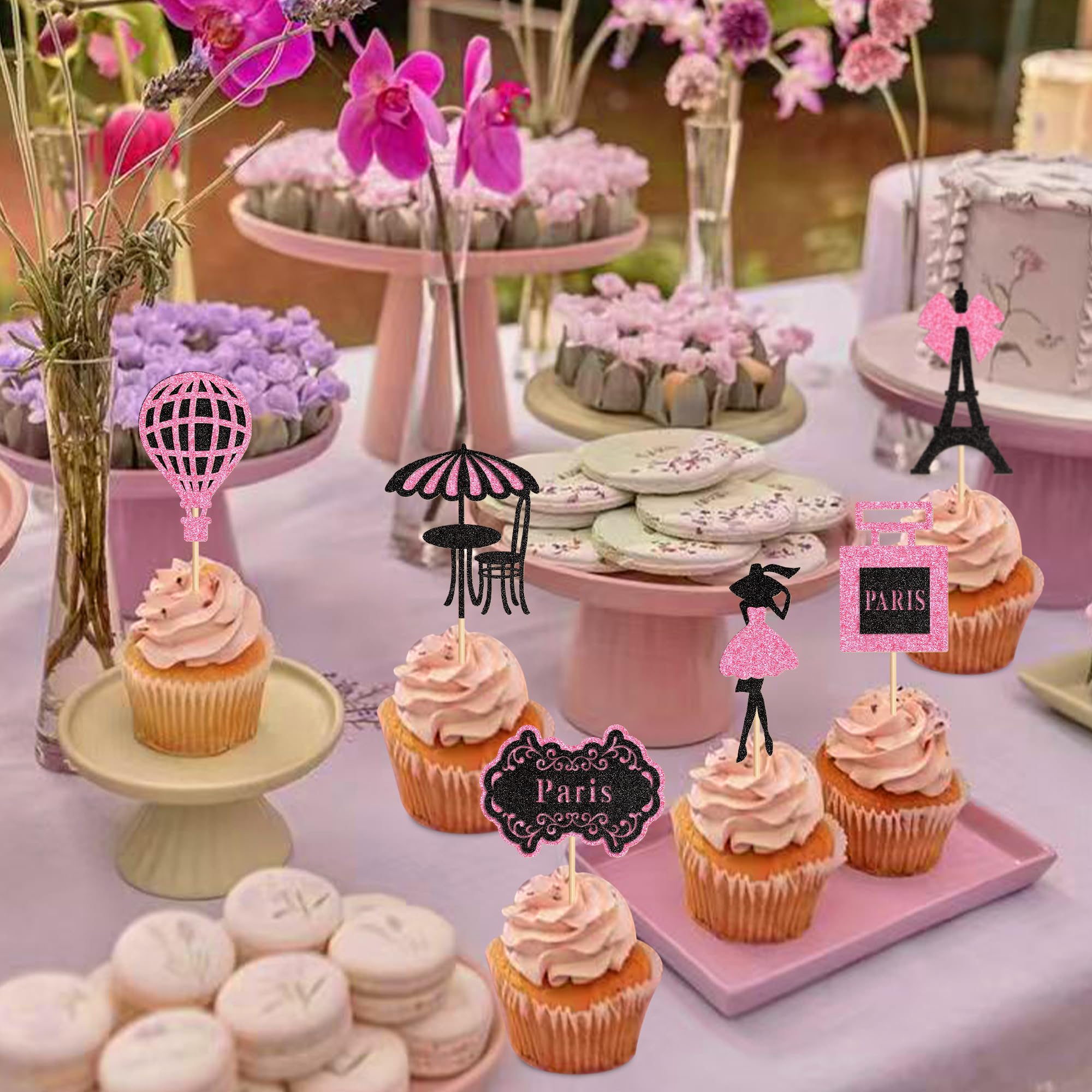 Paris Party-Deko-Set Mit Eiffelturm-Motiv – Banner, Ballons, Cupcake Topper Für Geburtstag, Hochzeit Oder Baby Shower
