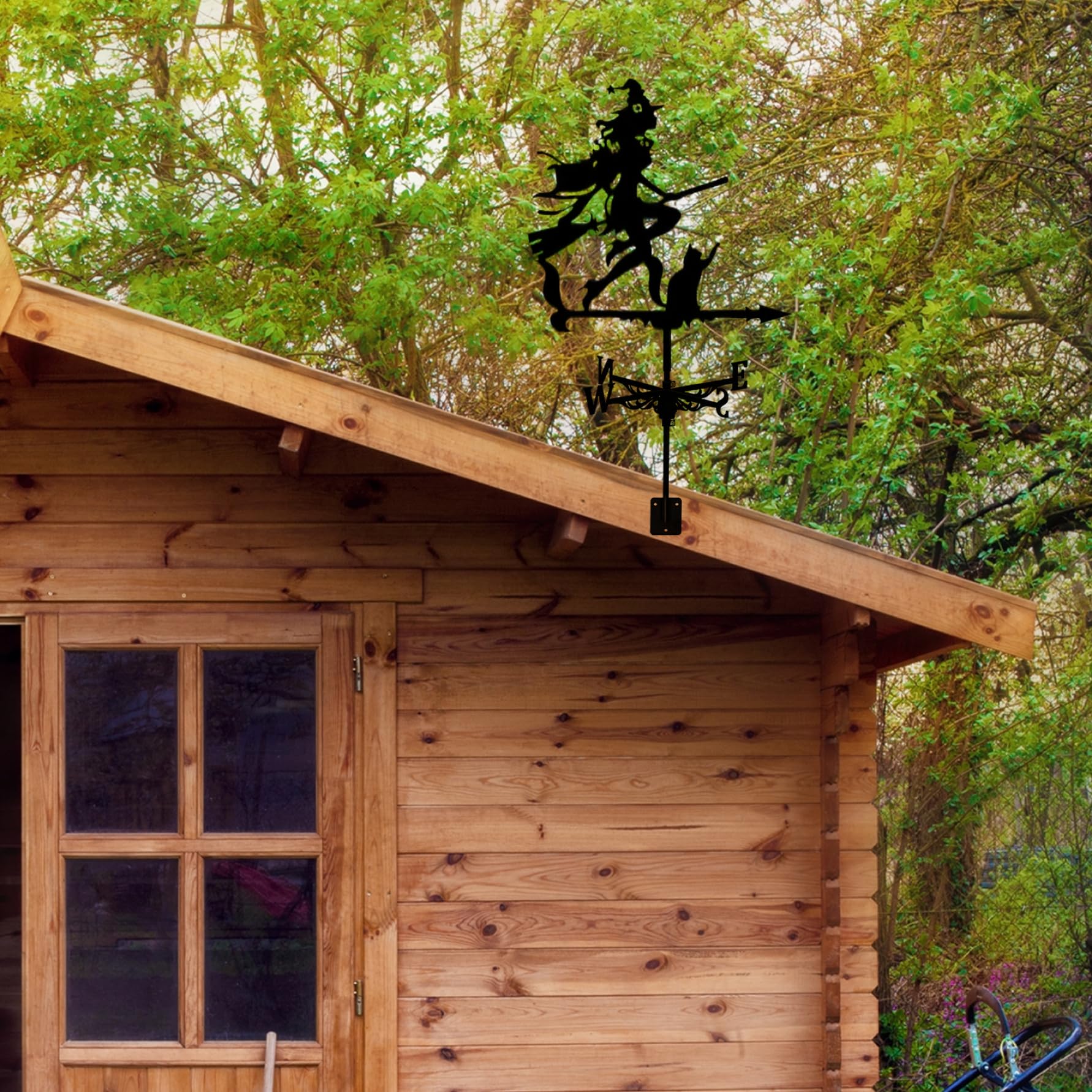 Witch Weathervanes, 55 cm/21.7 Pulgadas Vane del Clima de Bruja de Metal para el Techo, indicador de dirección del Viento Retro del Techo, Escultura al Aire Libre para Decoraciones de jardín de Patio