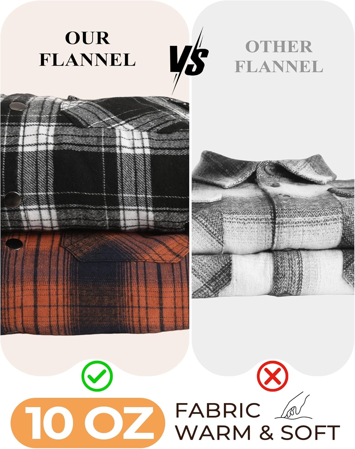 COOFANDY Men's Long Sleeve Flannel Shirts Jacket Fashion Plaid Jackets Casual Button Down Shirt with Pockets - Image 4