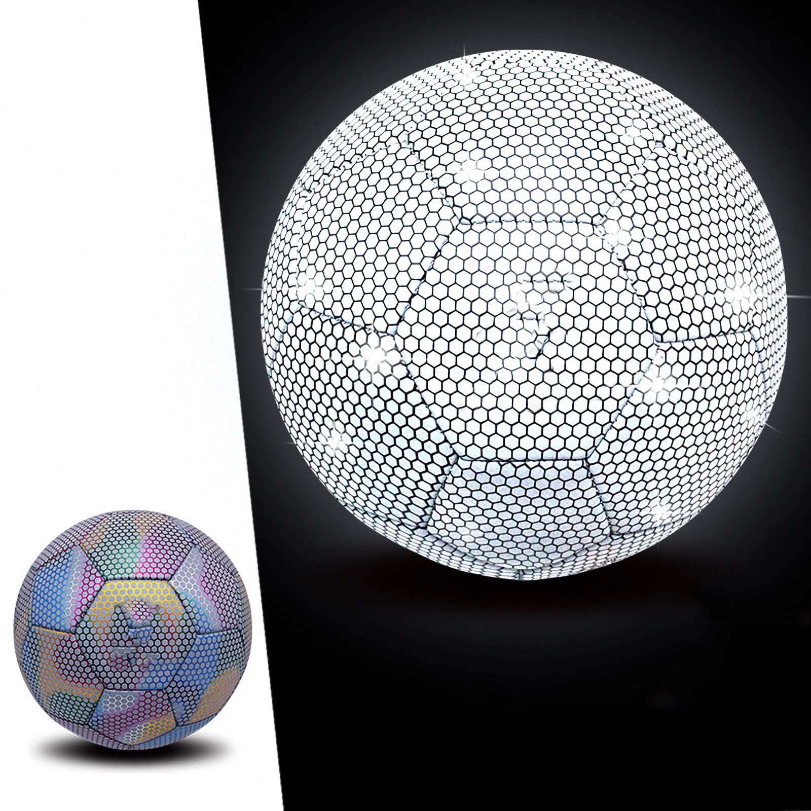 Balón de fútbol Fluorescente Luminoso con Bomba, Pelota Que Brilla en la Oscuridad,Football Nocturno para Entrenamiento de Estudiantes, Partidos y Juegos de Rendimiento