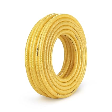 GARBNOIRE 0.75 Inch Heavy Duty 3 Layered Braided Water Hose Pipe | Garden Outdoors Pipes with Hose Connector (20 Meter (65.6 Feet), Yellow)