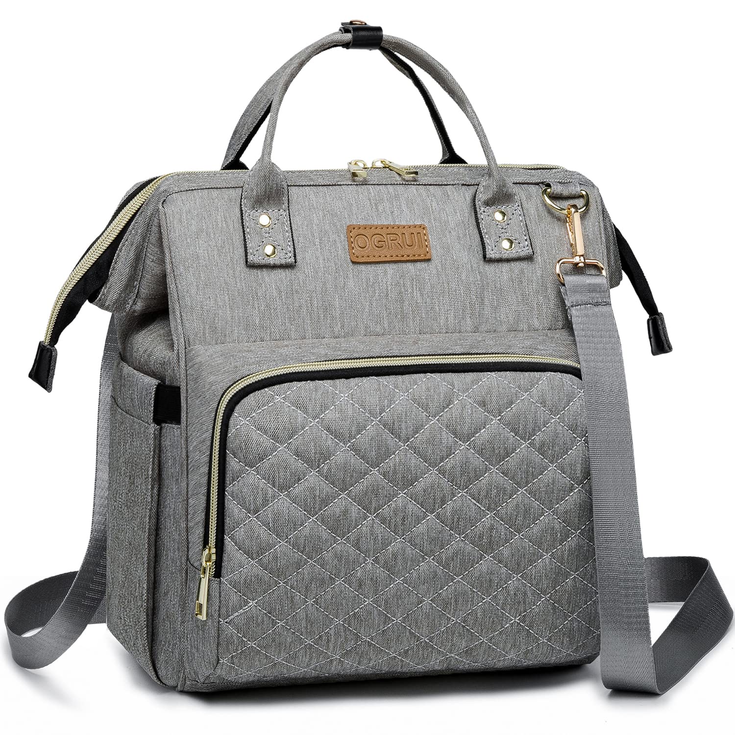 Lunch Bags for Women Men,Insulated Thermal Lunch Box Lunch Tote Reusable Cooler Bag Meal Prep for School Work Picnic Beach Camping (GREY)