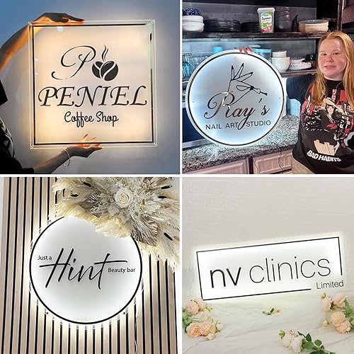 Miniatura 4 de Letreros de neón de negocios con logotipo personalizado, letrero iluminado retroiluminado, letrero de logotipo flotante para negocios, letrero