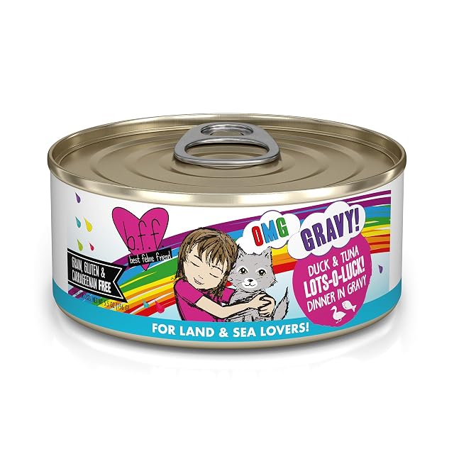 Weruva B.F.F. OMG - Best Feline Friend Oh My Gravy! Comida húmeda Natural sin Cereales para Gatos enlatados…