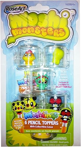 Moshi Monsters Moshlings - Decoración para lápices, Liberty, Ecto, Peppy, Coolio, Jeepers y 1 misterio Moshling