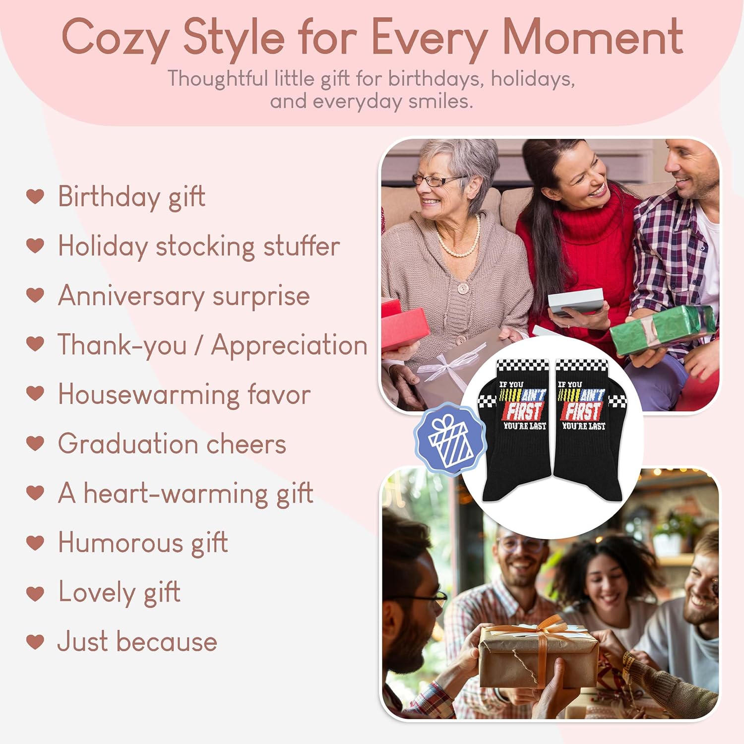 Funny Racing Socks–If You Ain’t First You’re Last-Race Socks for Race Fans. - Image 2