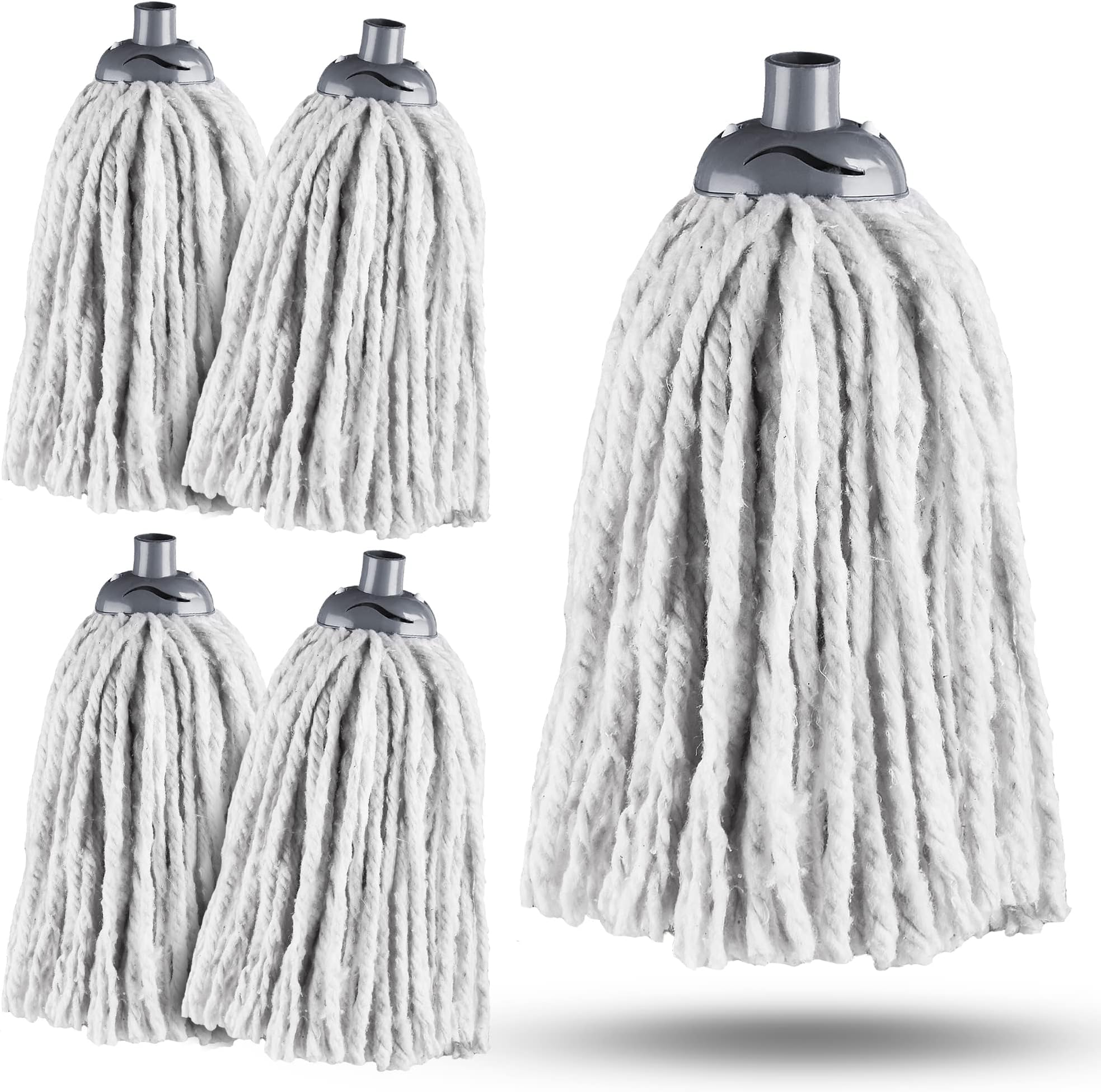 Mop Heads 5x Red Cotton Floor Set - Heavy Duty Replacement Pads For Kitchen & General Cleaning Replacement Mop Heads For Cleaning - Foto 5