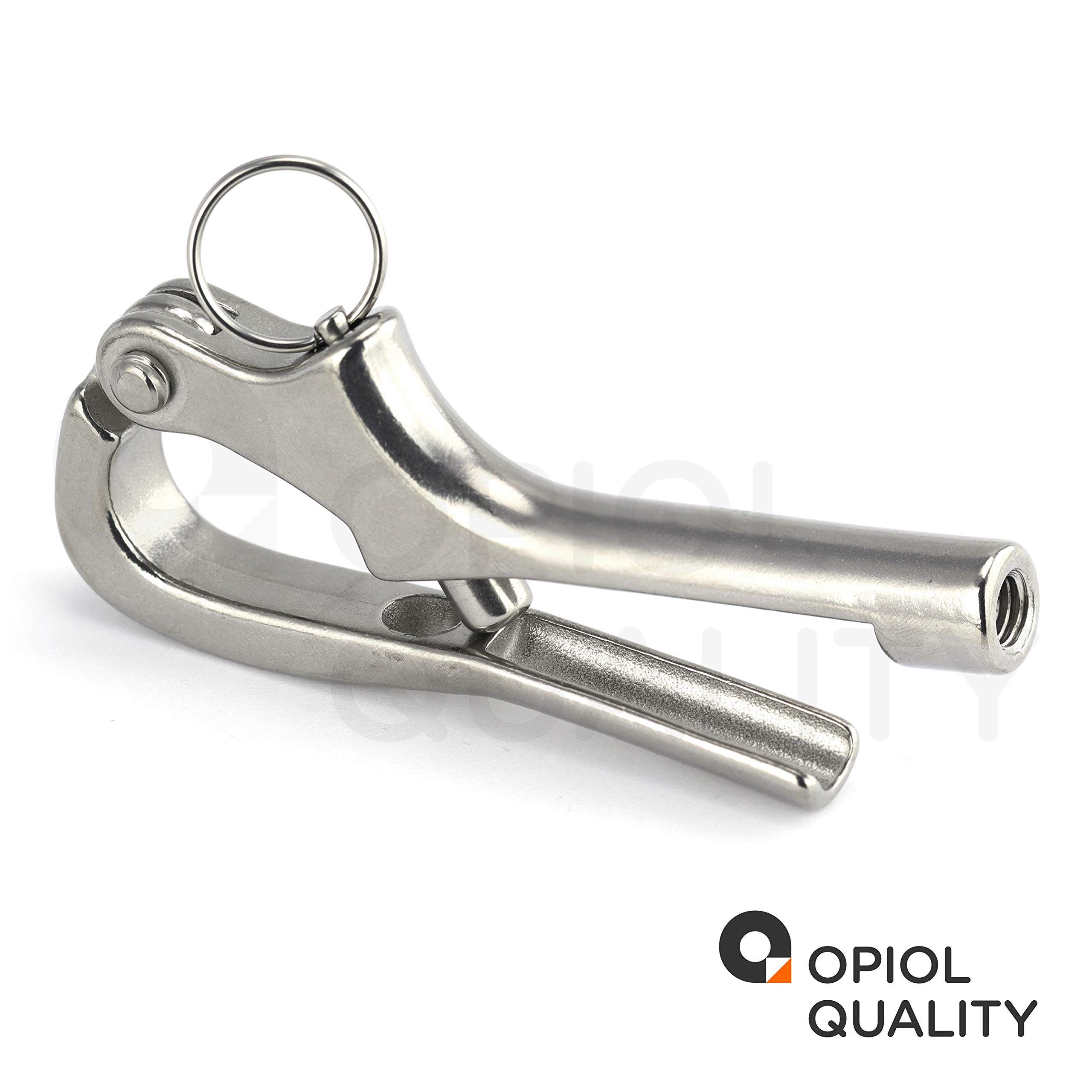 Pelikanhaken mit Innengewinde M6 aus Edelstahl A4 V4A (10 Stück) Schnapphaken Schnellverschluss Öffnungsfähiges Trigger Zubehör Schnappschäkel Shackle