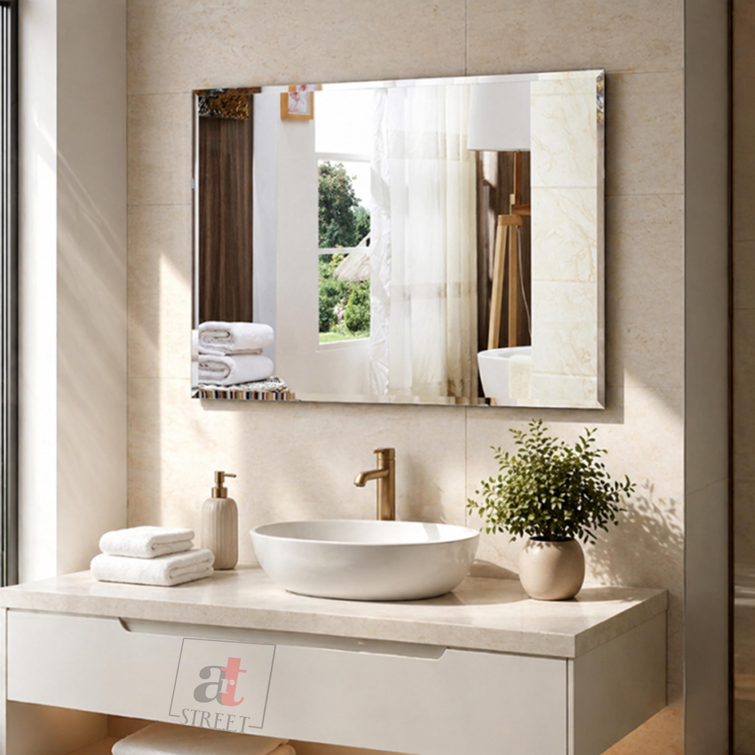 Frameless Wall Mirror - Modern Silver Mirror -6 Frameless Wall Mirror - Modern Silver Mirror -6
