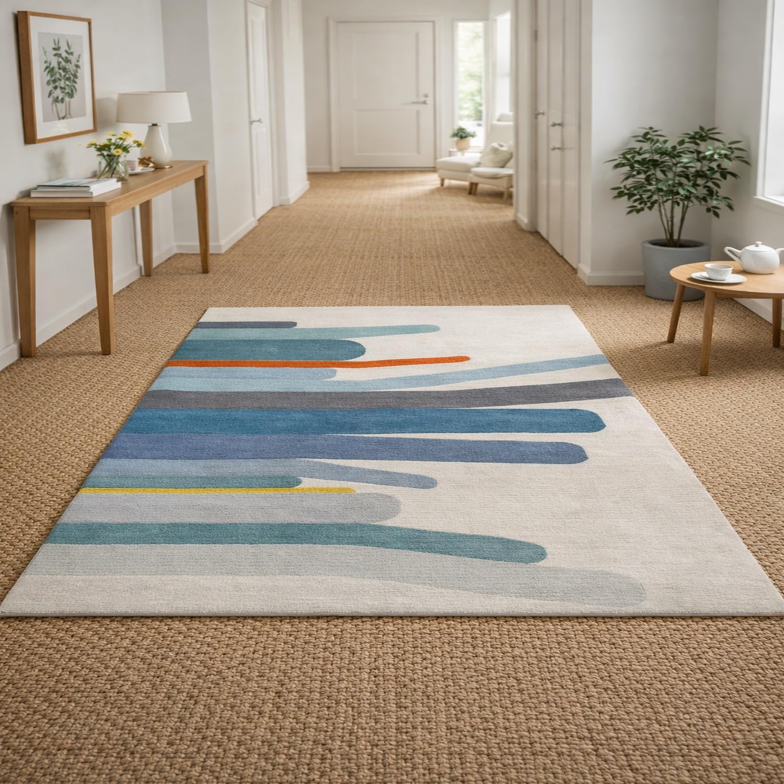Tapis de salon multicolore 200x280 cm pour réchauffer une pièce de vie moderne