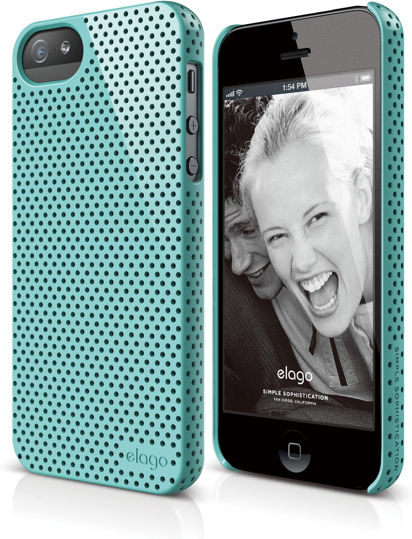 elago S5 Breathe Case for iPhone 5/5S + HD Professional Extreme Clear Film Included - Full Retail Packaging (Coral Blue)