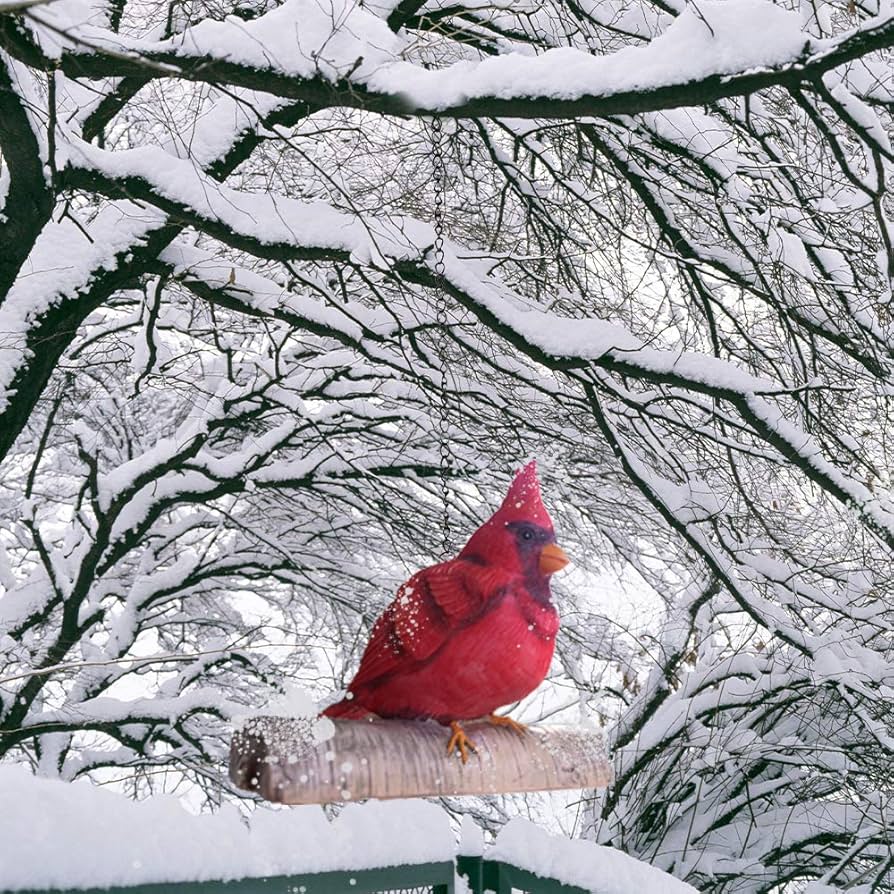 置物  Birds Red Cardinal Cardinal Decor Garden Stake,Solar Metal Red Cardinal