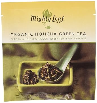Mighty Leaf Organic Hojicha Green Tea 100 Count Foil-Wrapped Silken Tea Pouches Premium Roasted Japanese Green Tea with Smooth, Toasty Flavor Hot or Iced Brewing