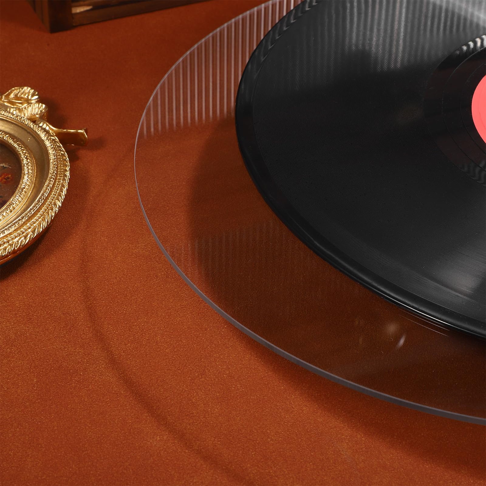 Cabilock Tapete Acrílico para Tocadiscos Diseño Único, Antideslizante y Transparente Que Mejora la Claridad del Sonido y Reduce la Estática en Discos de Vinilo