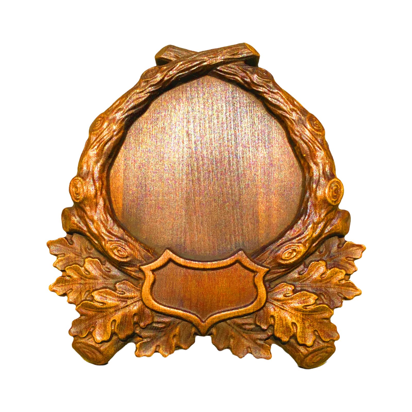 Escudo de trofeo, tablero de madera maciza para cazar trofeos cuernos como jabalíes, ciervos, cabras (W11-17) (roble rústico)