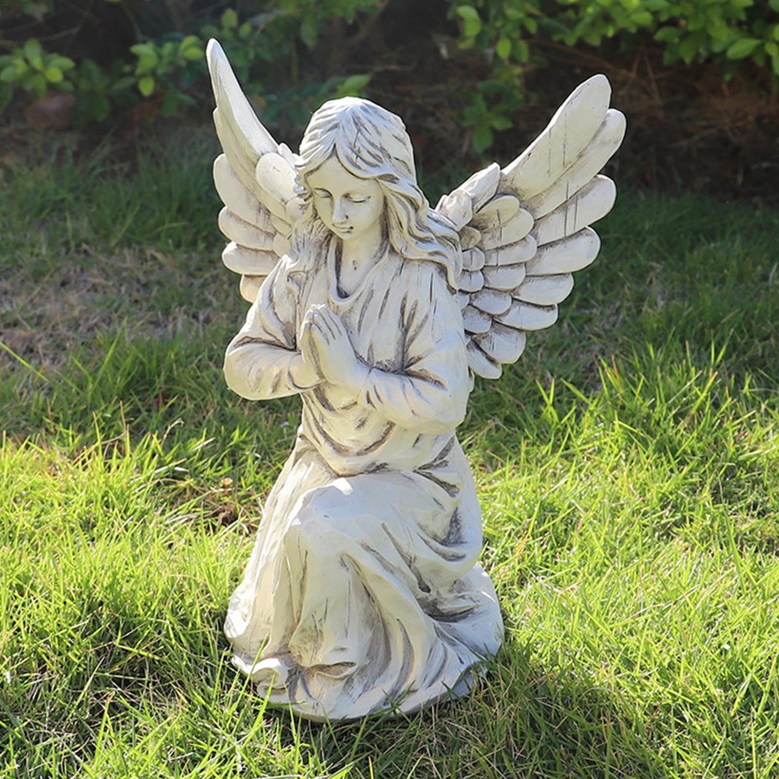 Statua, żywica do trawnika ogrodowego na patio-religijne posągi ogrodowe, statua anioła na zewnątrz, dekoracja północnoeuropejska p