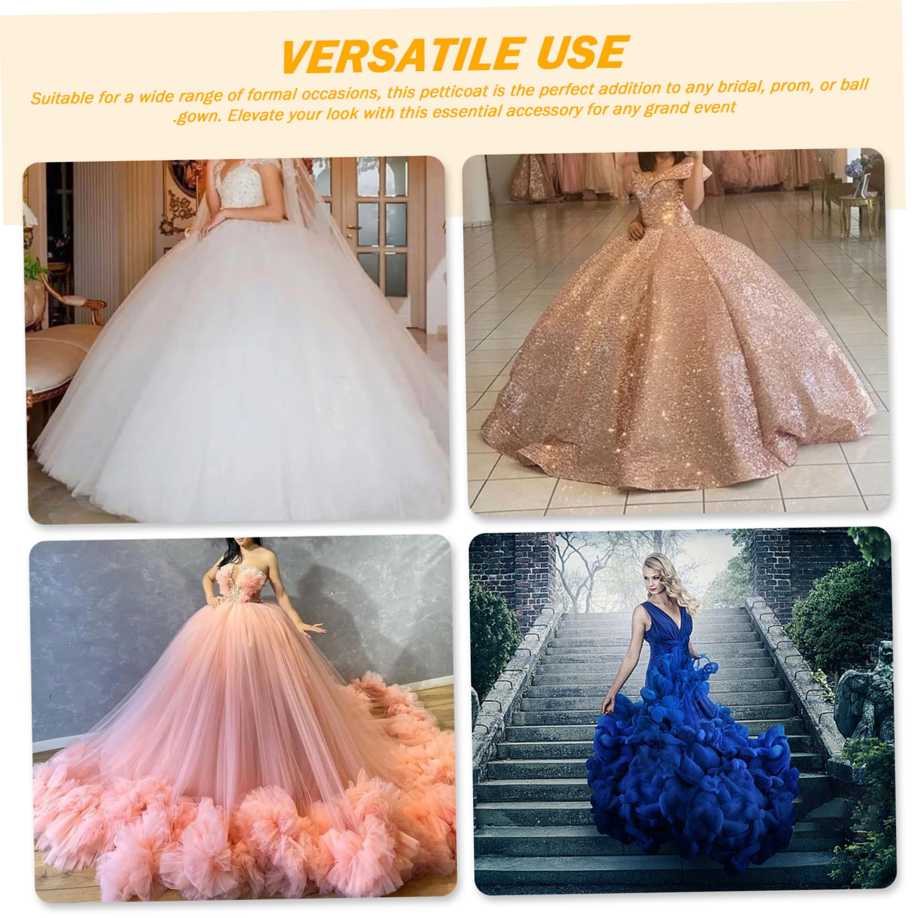 Gonna Di Sottovetta 6 Cerchi Underkirt Tulle Da 43 Pollici A