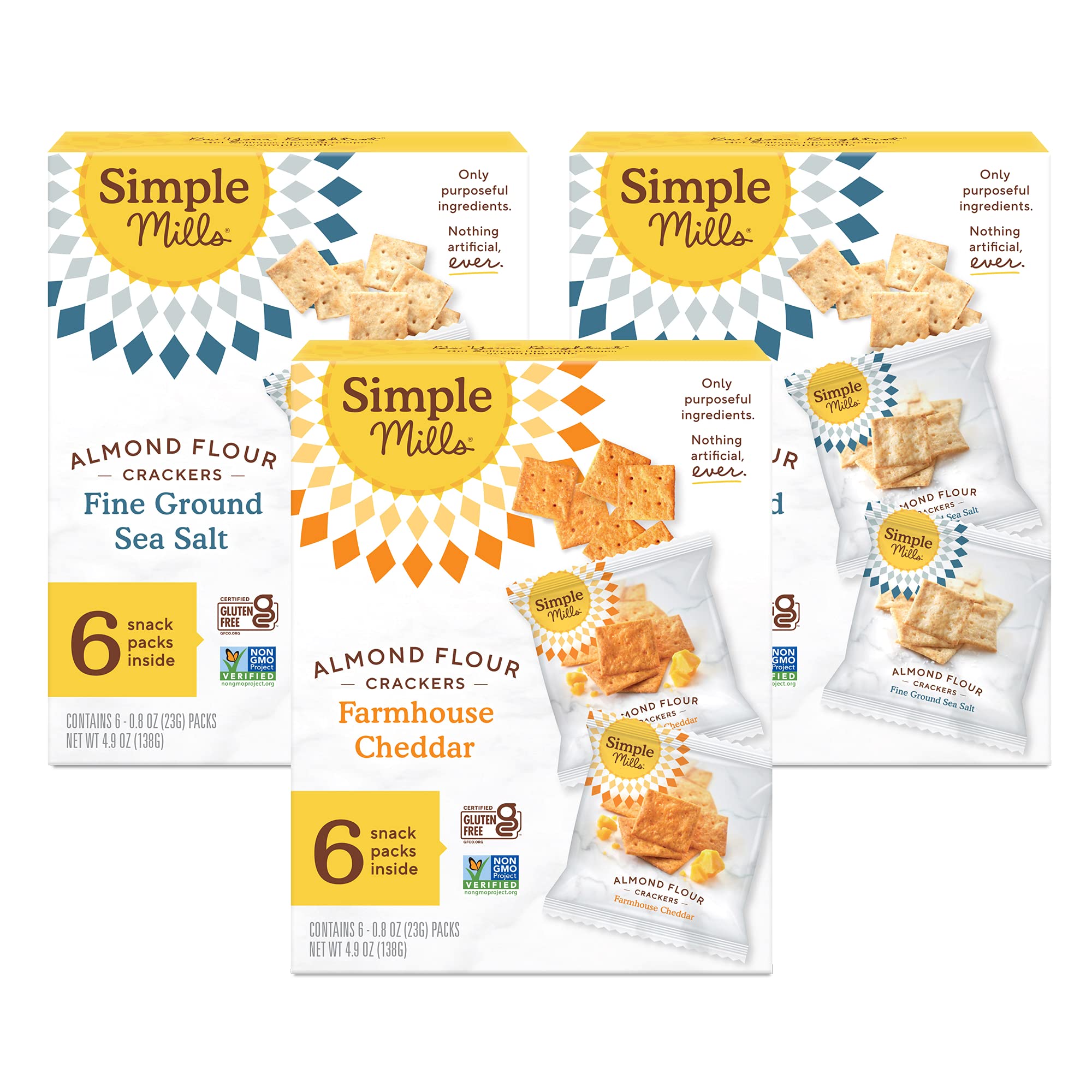 Buy Simple Mills Almond Flour Crackers, Snacks Variety Pack (Fine