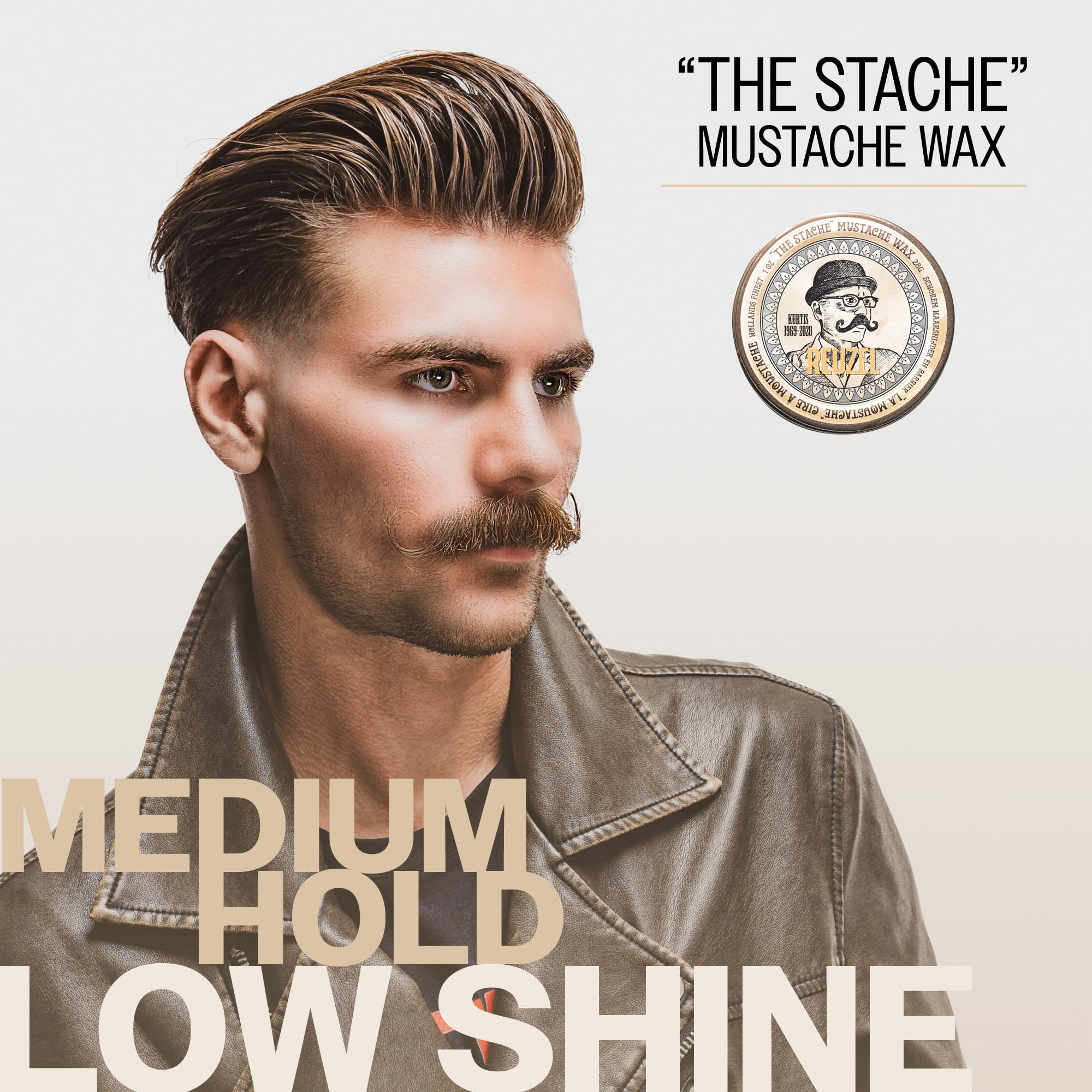 Reuzel The Stache Mustache Wax, Low Shine Beeswax, 28 g