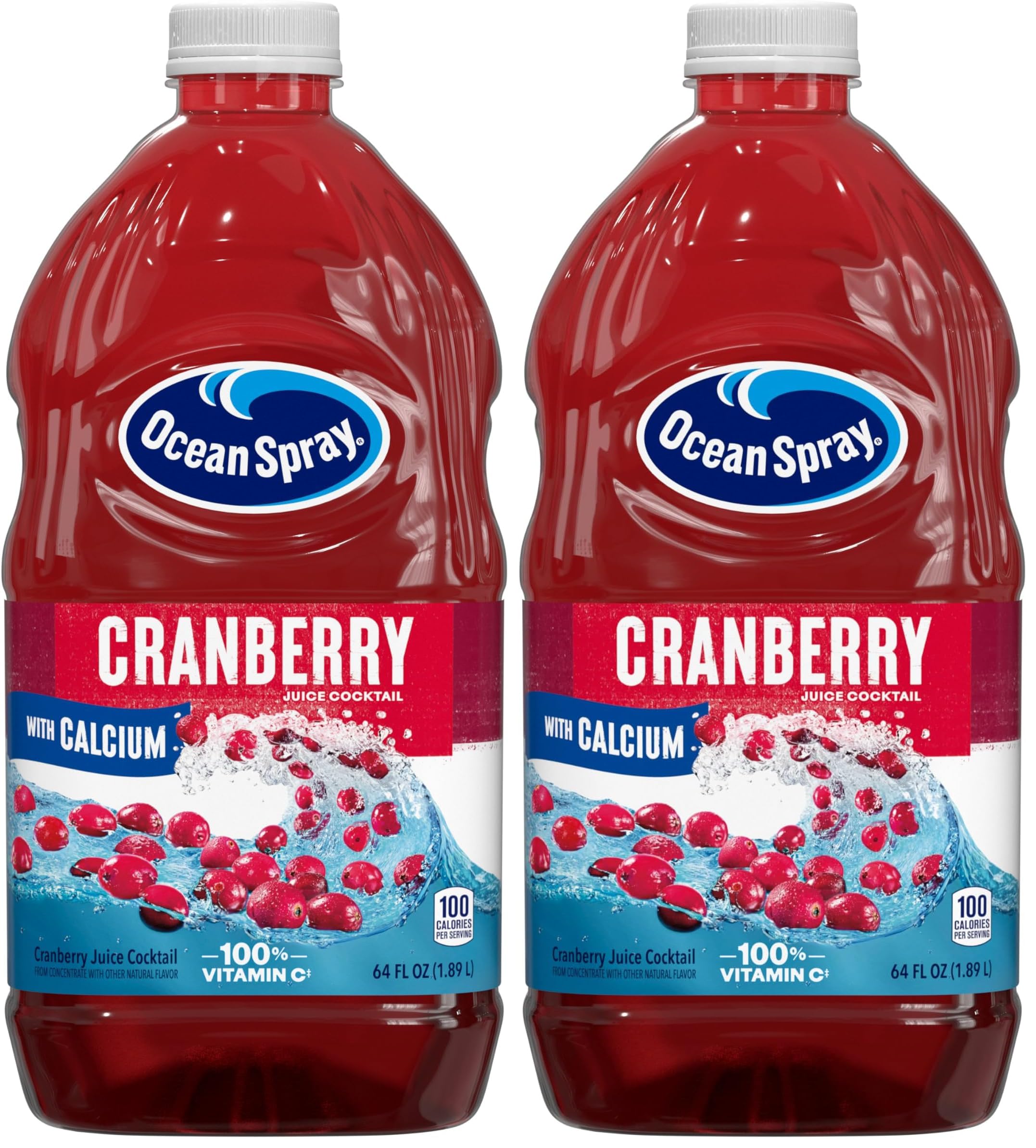 Ocean Spray® Cranberry Juice Cocktail with Calcium, 64 Fl Oz Bottle (Pack of 2)
