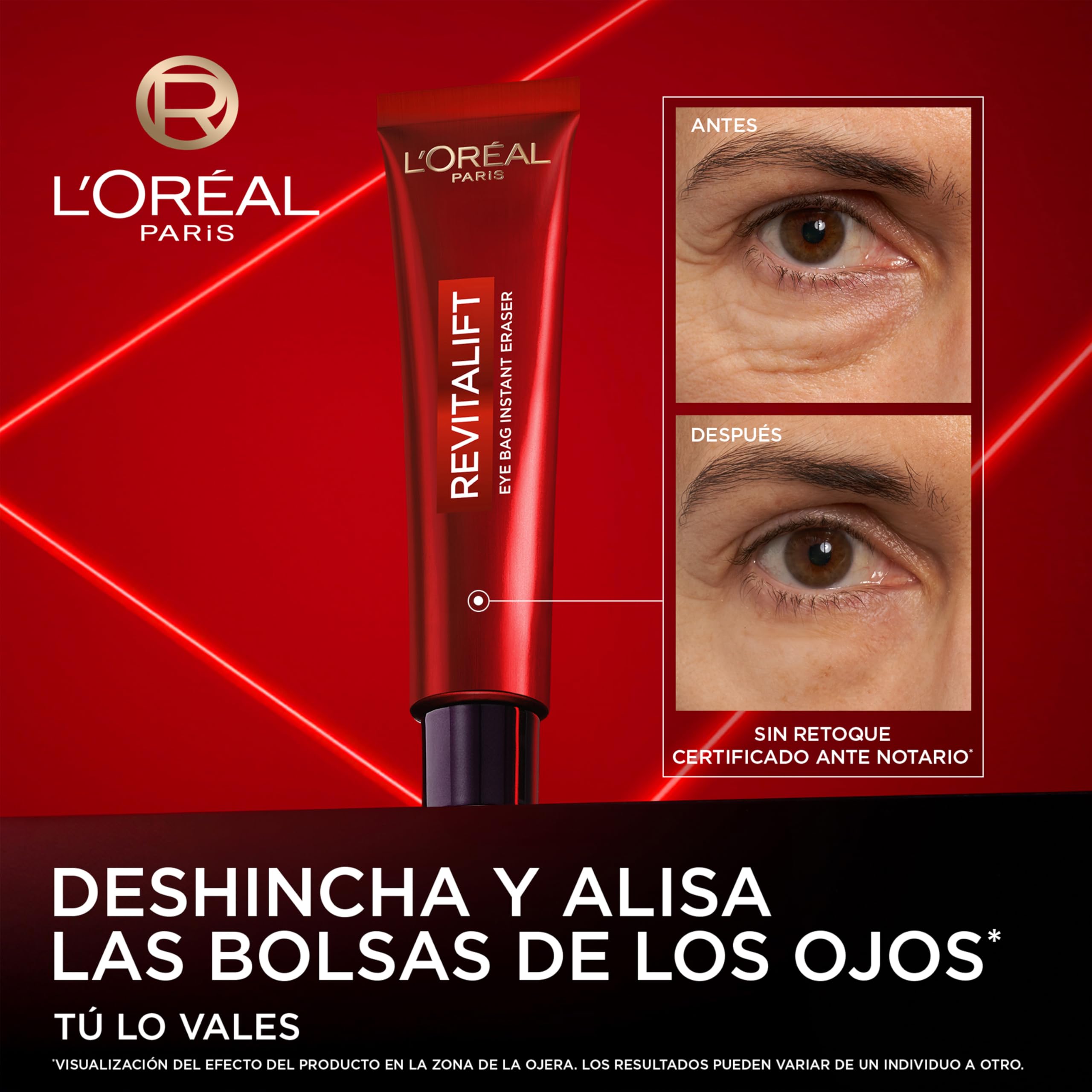 L'Oréal Paris Revitalift Laser Eraser Borse Istantaneo. Sgonfia e Alisa Borsa degli Occhi in 15 minuti*. Correttore degli occhi. Sguardo fermo e ringiovanito. Contorno Occhi Uomo e Donna.15ml