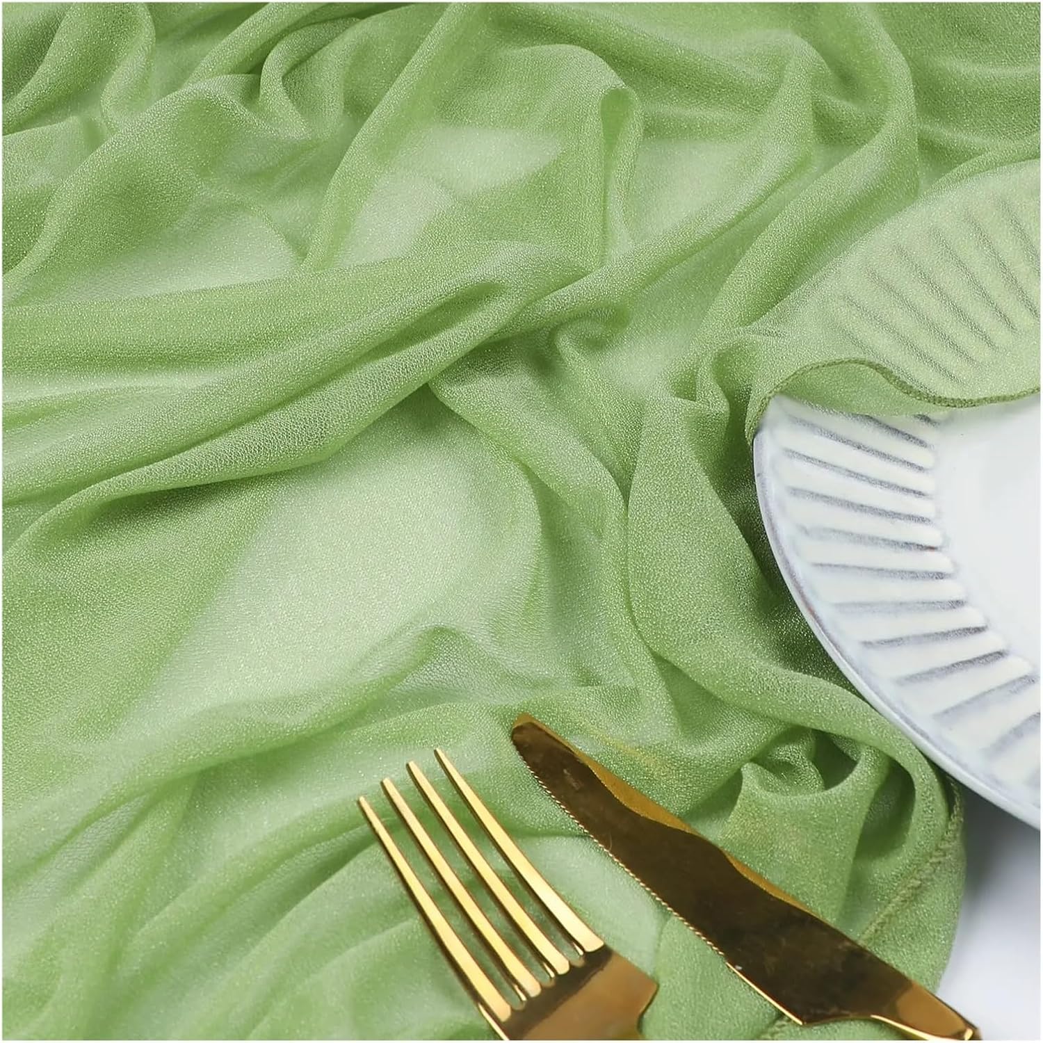 Chiffon Table Runner Chiffon Table Runner Setting Semi-Sheer Dining Vintage Wedding Party Arches Cake Decor(Color 9,30X180cm)