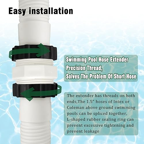 Miniatura 6 de Accesorio de manguera dividida para piscina, conector de junta en T de 1.5 pulgadas para extensor de piscina sobre el suelo, plástico PP y goma,