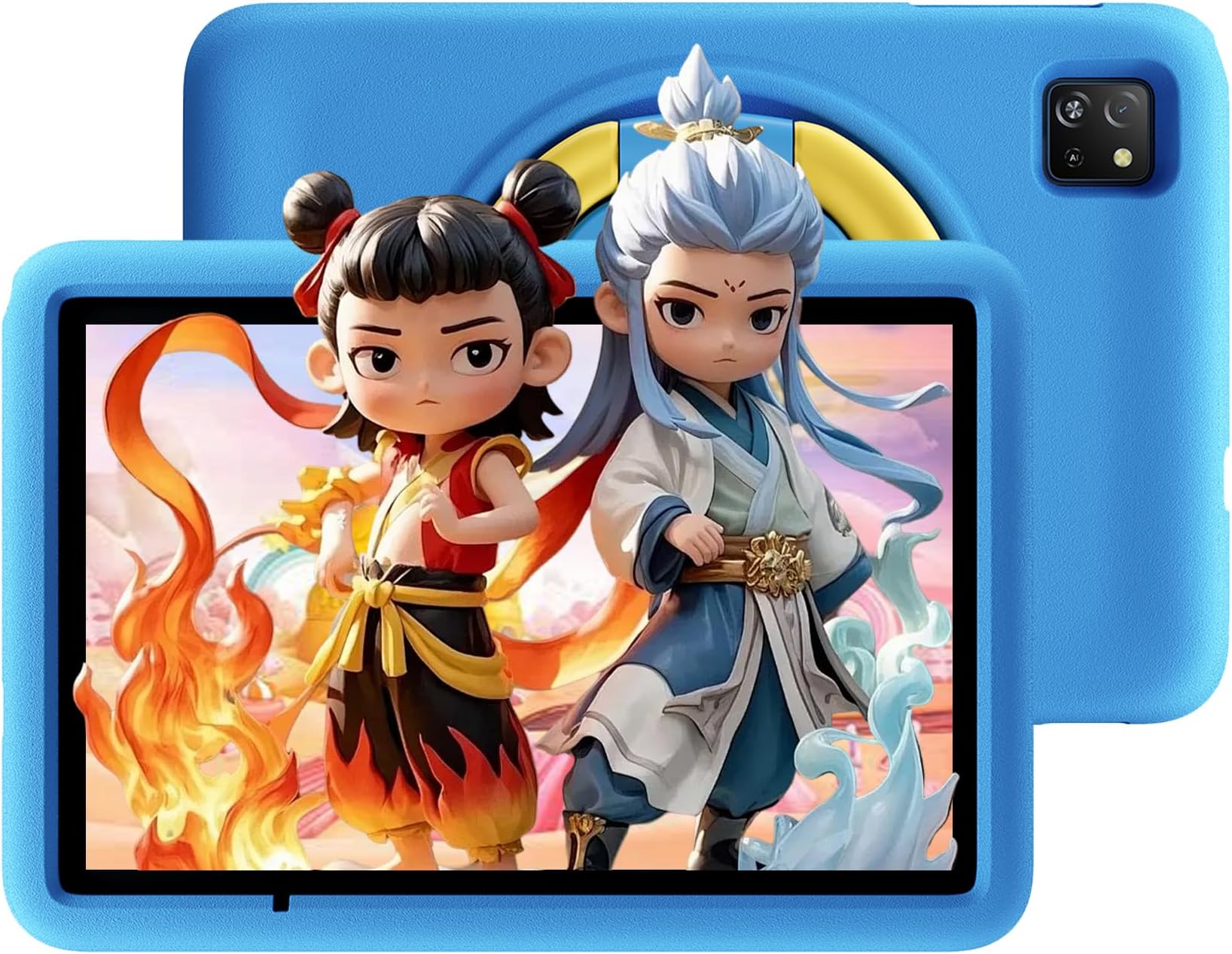 YESTEL Tablette Enfants avec WiFi 6, 7Go RAM 64Go ROM (1TB TF), Android Tablette Educative 8 Pouces HD Écran IPS 1280 * 800, Contrôle Parental, Étui Antichoc EVA, Bleu