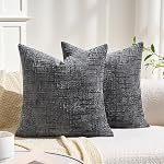 Couvertures d'oreillers décoratifs Chenille Couvre-oreillers Coussin de ferme Couvres de l'étui Khaki 2 Cozy Couverture oreiller Boho Accent Couch Coussins pour Chambre à coucher Salon Moderne Décor