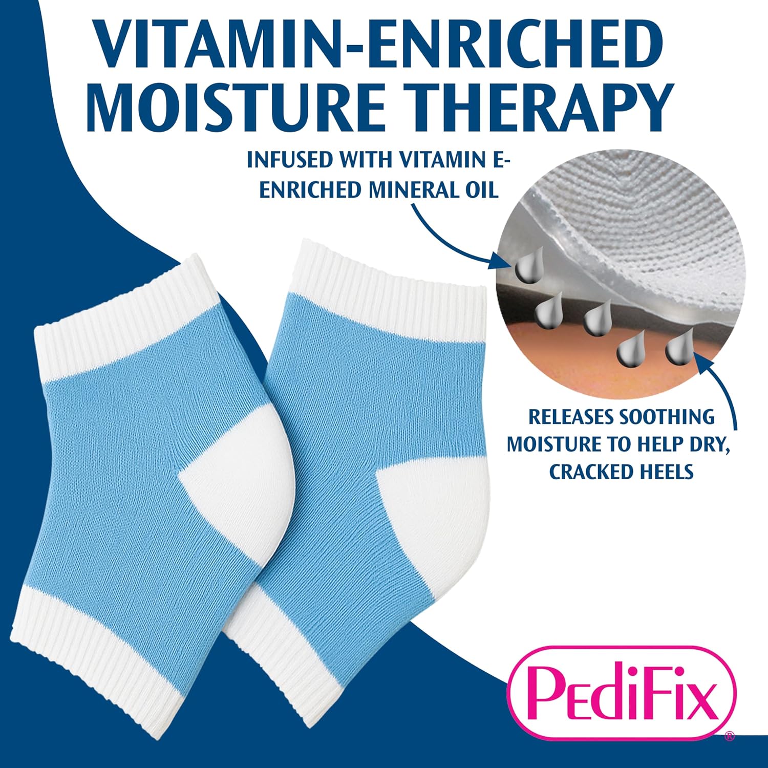 PediFix Visco-GEL Heel Sleeves – Moisturizing Gel Socks with Mineral Oil for Dry, Cracked Heels & Calluses – Softens, Repairs & Hydrates Skin – Reusable & Washable – One Size Fits Most – 1 Pair