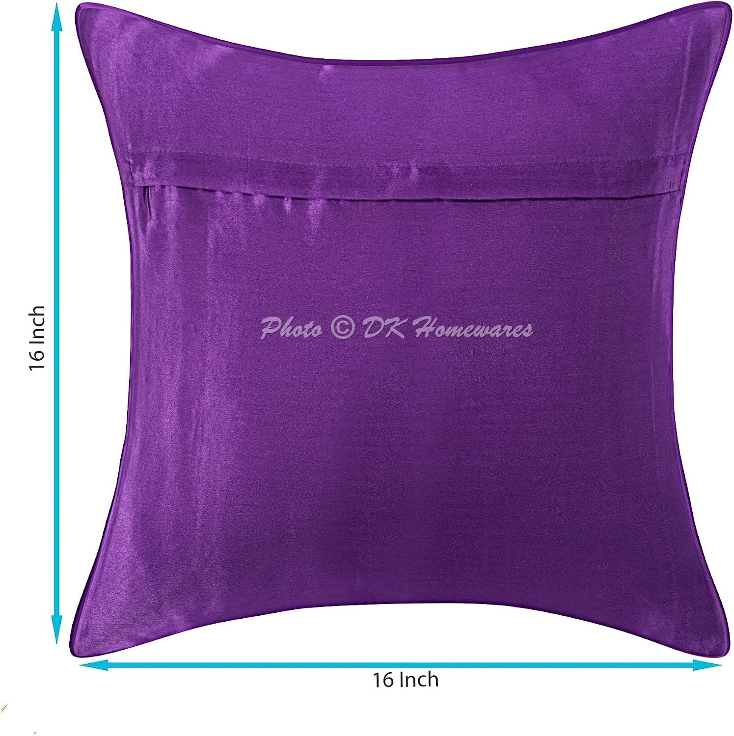 Decorative Throw Cushion Covers 16 x 16 Inch Brocade Jacquard Weave Indian Square Peacock Cushion Covers (Size - 40x40 cm ; Color: Purple & Gold) - Set of 5 Pcs (Cover Only)