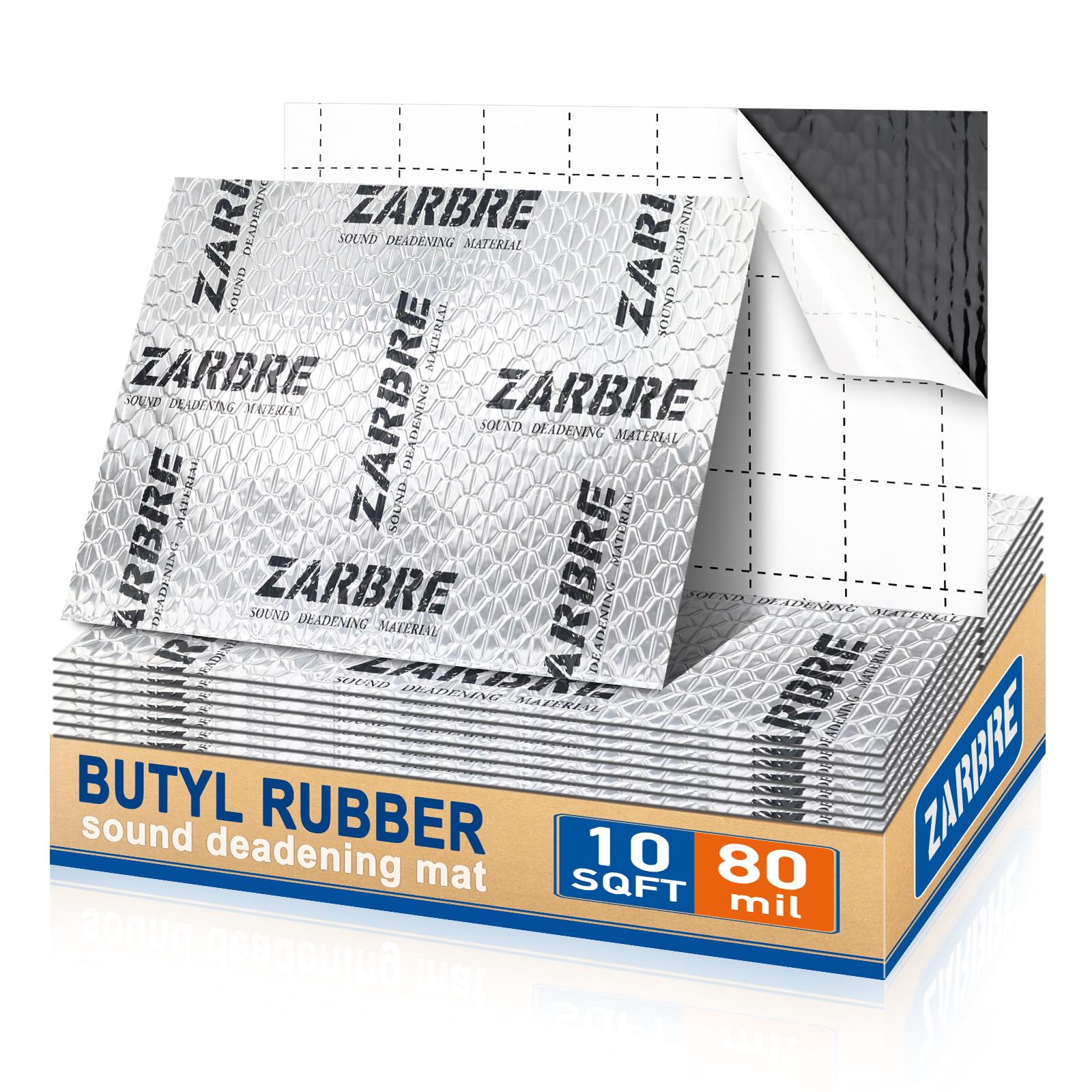 80 Mil Car Sound Deadening Mat, 10 Sqft Butyl Sound Deadener