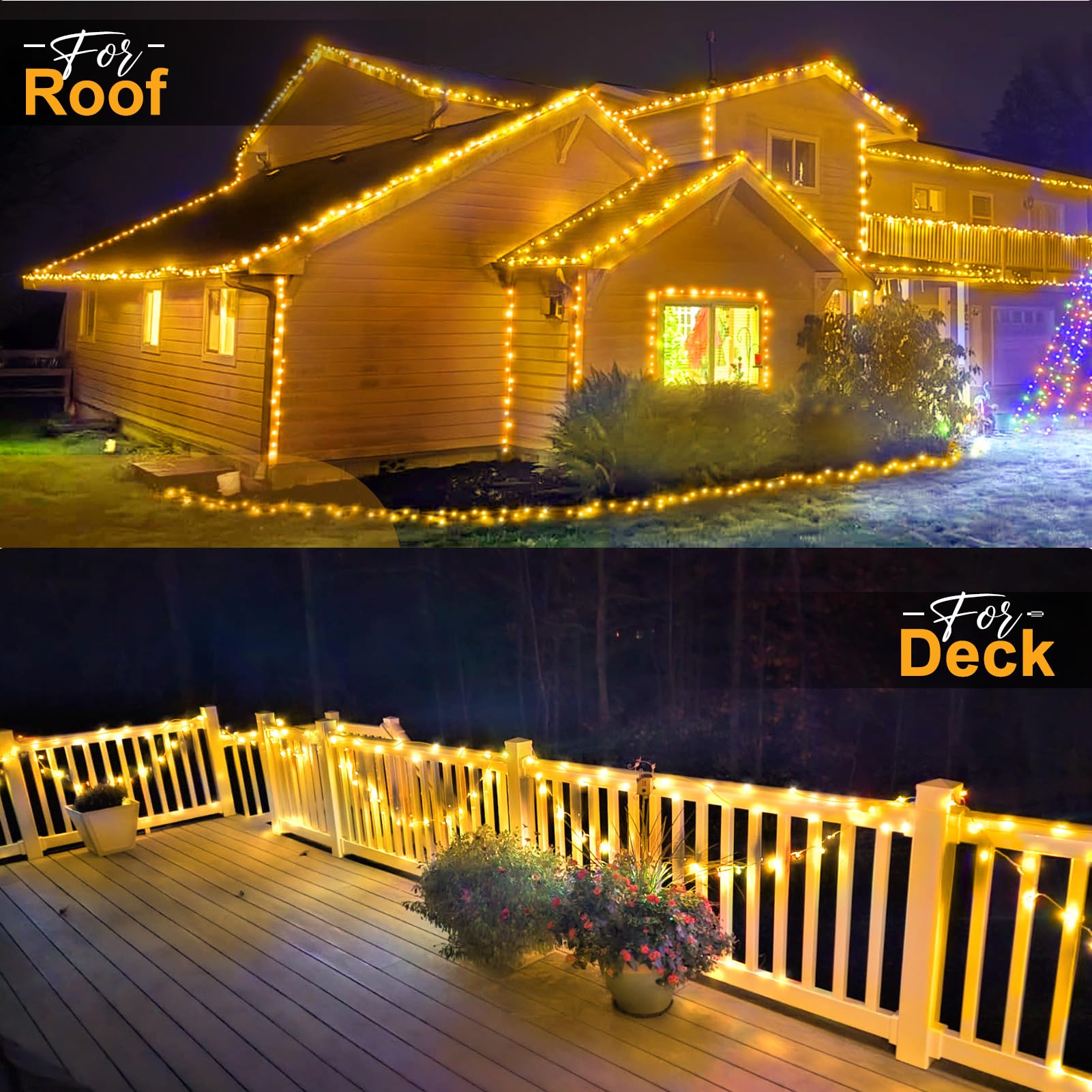 KNONEW 403ft 1000 LED String Lights Outdoor Christmas Lights 8 Modes & Timer Fairy Light Plug in Waterproof LED String Lights for Xmas Yard Tree Wedding Party Holiday Decorations (Warm White)
