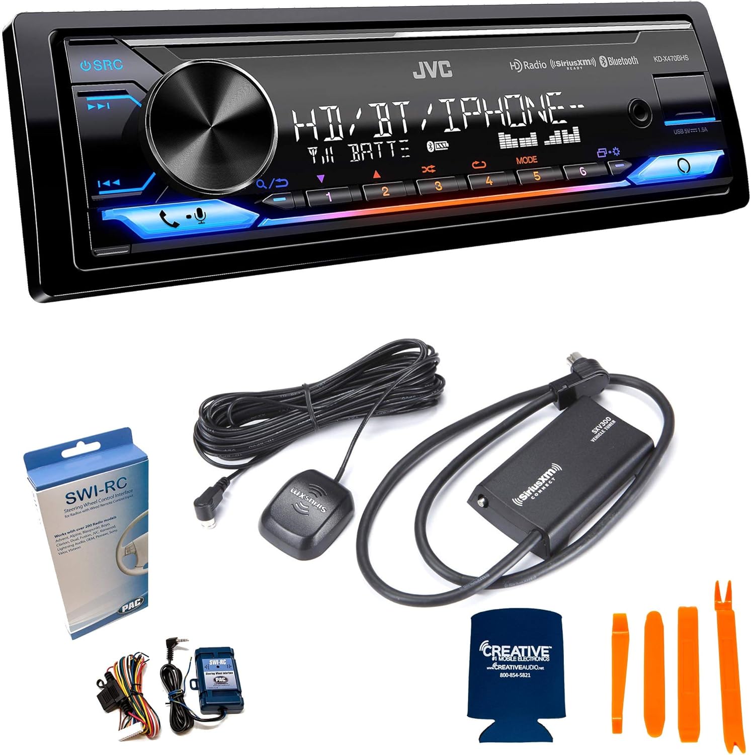 JVC KD-X470BHS Digital Media Receiver BT, HD Radio Compatible with SXV300 SiriusXM Tuner,Amazon Alexa and SWI-RC Adapter