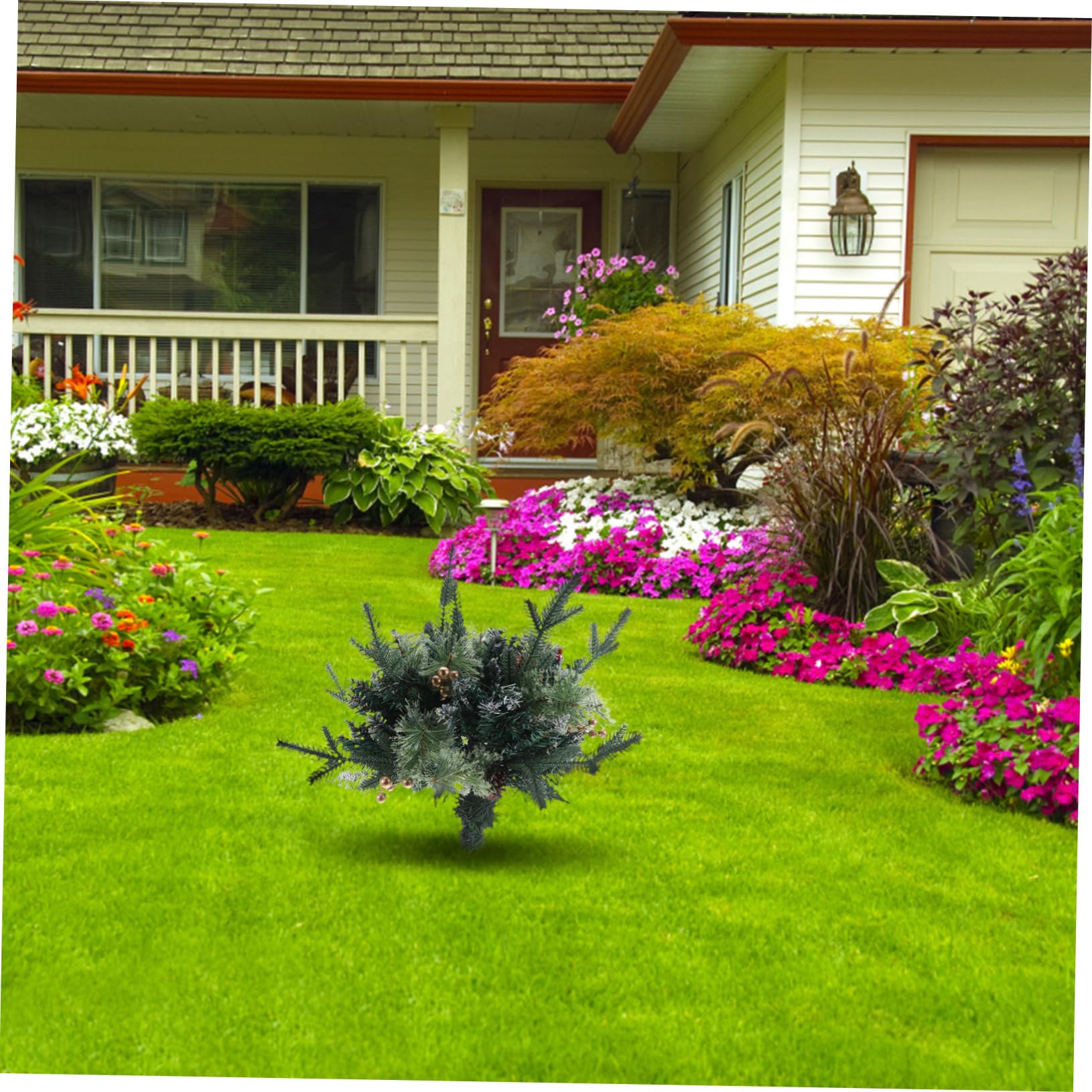Cabilock Decorazioni Natale Esterne con Pigne Riempitivo per Urne e Fioriere Rami di Pino Finti Picchetti Natalizi per Giardino Decorazione Albero Natale Resistenti Intemperie