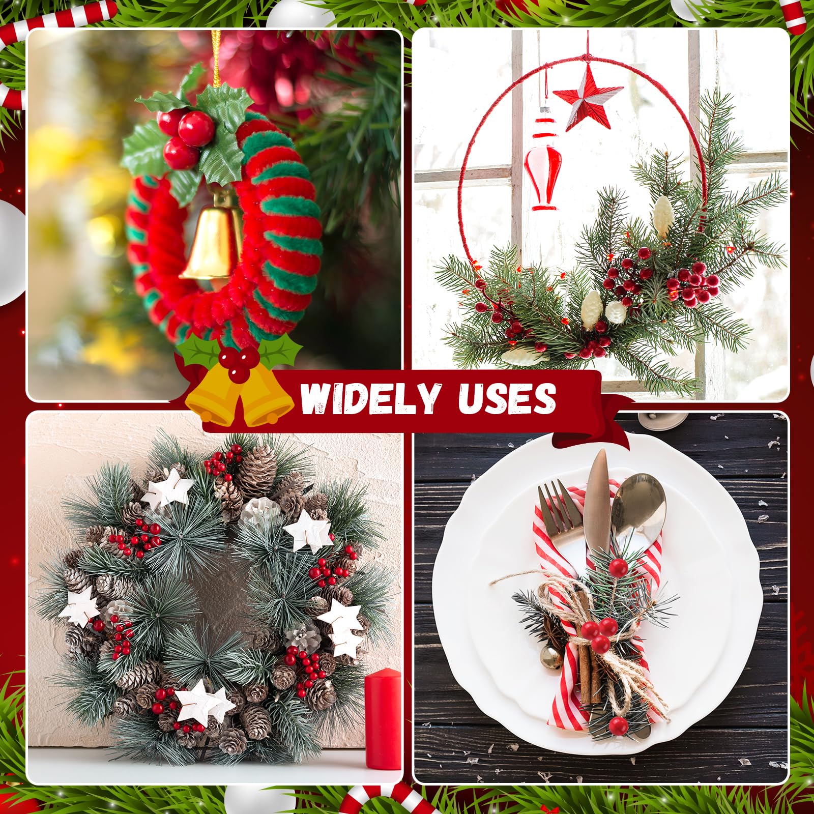PROUSKY 200 Pieces Christmas Holly Berries - Image 4