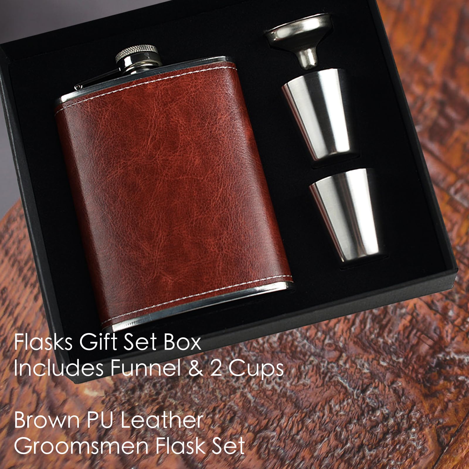 Eiarrnp Flasque En Cuir Pour Homme Et Femme - Coffret Cadeau