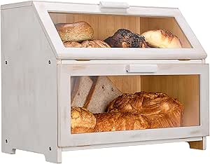 Portapane In Legno Acacia Apace Living - Doppio Scomparto Con Finestre, Vetrine Per Conservare Pane Fresco - Foto 6