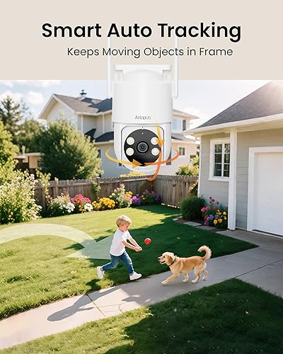 Miniatura 4 de Anlapus C281 Cámara WiFi de seguridad 3MP 2K al aire libre, cámara de seguridad con cable PanTilt de 360, detección de AI, pista automática, visión