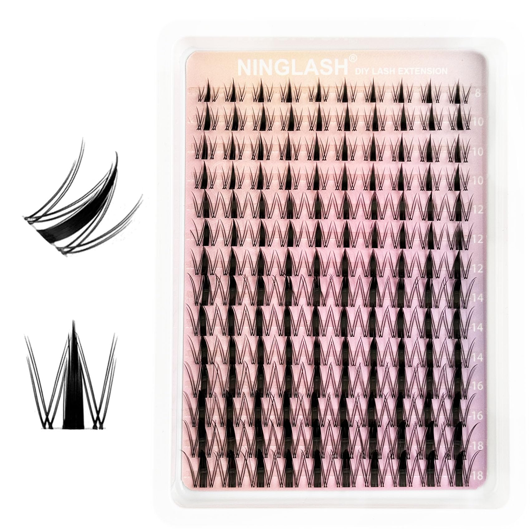 Fairy Lash Clusters Manga Cluster Eyelash NINGLASH Anime Lash Clusters Wispy Eyelashes Extensions Natural Look C Curl Individual 8-18MM 140pcs