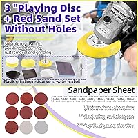 Vista 5 de Swpeet 108 discos de lijado de 3 pulgadas con bloques de pulido de esponja de lijado, almohadilla de discos de lijado de grano 80-3000 de 3