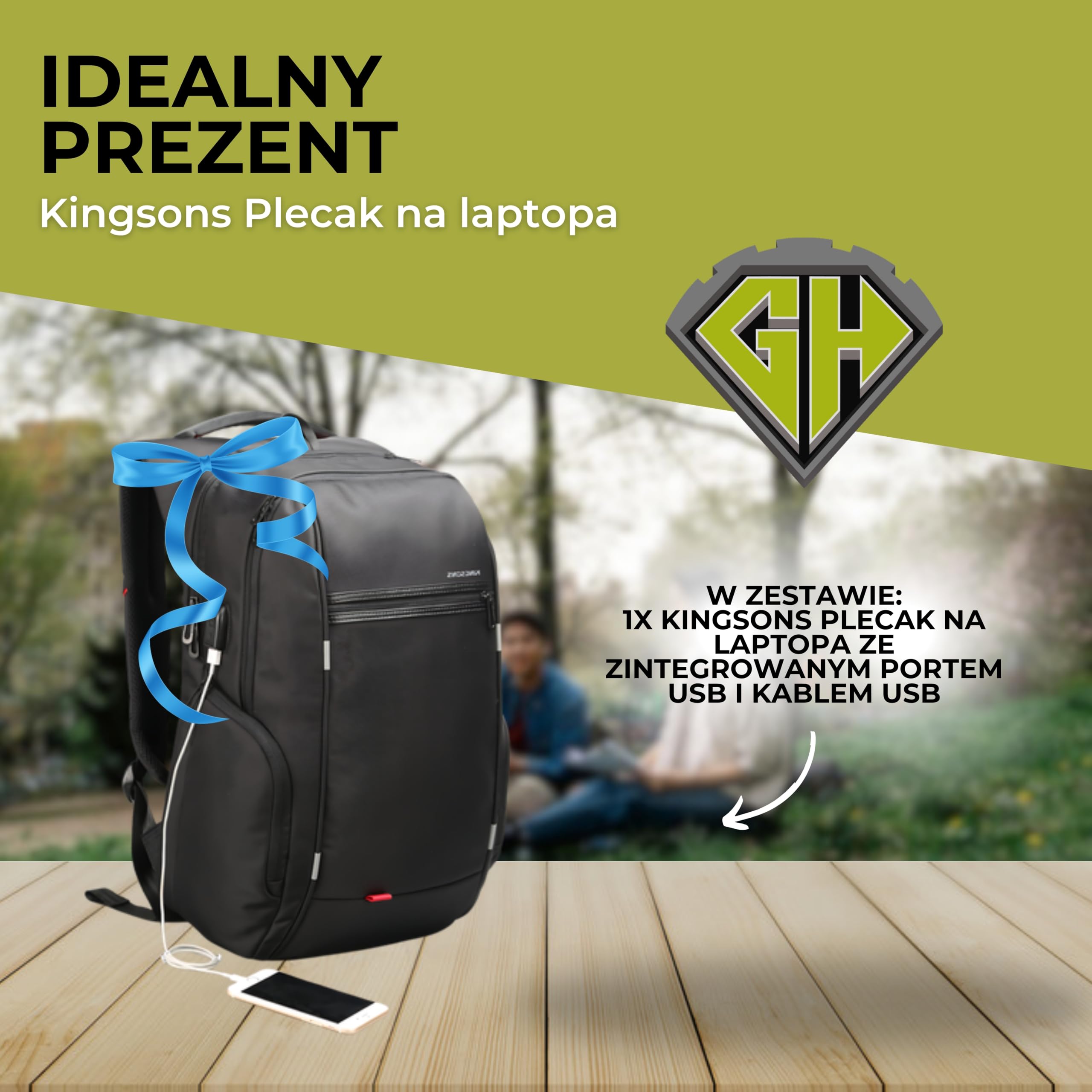 Odpierający deszcz plecak na laptopa 15.6 cala, solidny plecak biznesowy! | Ten czarny plecak biznesowy męski (ok. 30L) odpycha lekki deszcz. Ma złącze USB do ładowania i ułatwia poruszanie po mieście.