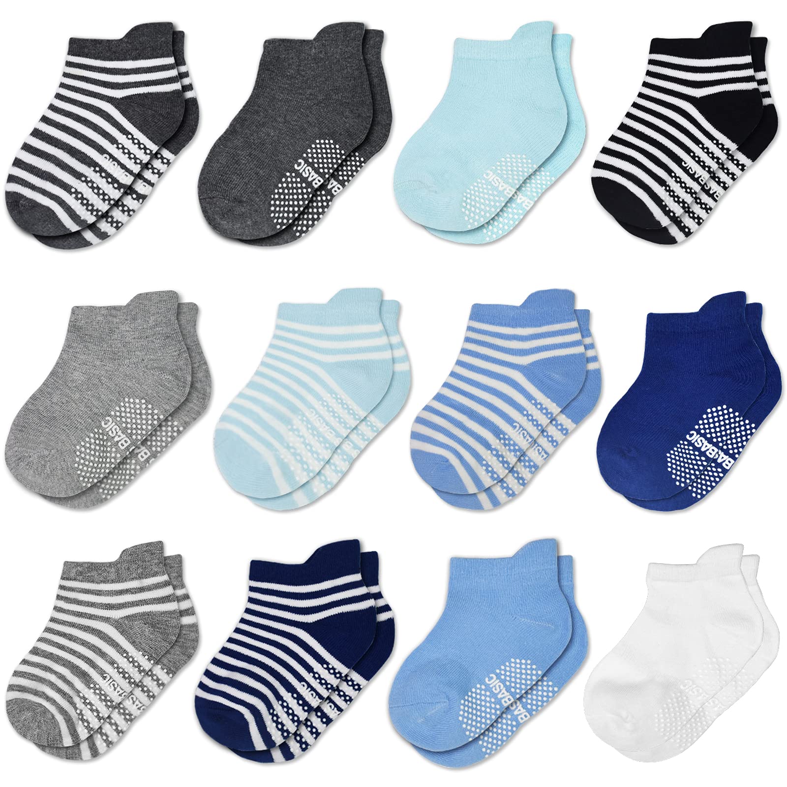 HYCLES Baby Girp Socks 12 Pairs for Boys Girls 0-7 Years Toddler Infant Kids Children Non Skid Anti-slip Socks — view 8