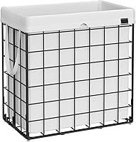 Vista 17 de SONGMICS 29 Gal. (110L) Laundry Basket, Laundry Hamper, Collapsible Clothes Hamper, Removable and Washable Liner, Metal Wire Frame, for Bedroom