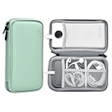 miloocul Portable Charger Organizer Travel Case Shockproof Power Bank Bag for Anker/Jackery/RAV/10000mAh Power Bank Leather Electronic Case for PowerCore(Light Green, Single Layer-Small)