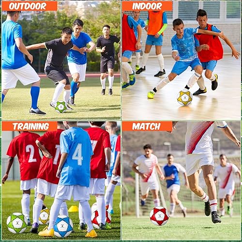 Miniatura 5 de 6 pelotas de fútbol a granel con bomba, tamaño oficial 3, tamaño 4, tamaño 5, pelota de fútbol deportiva exterior cosida a máquina para práctica de