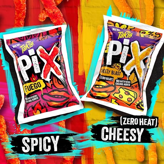 Takis Fuego Pix 8.5 oz Sharing Size Bag, Hot Chili Pepper & Lime Flavored Extreme Spicy Crunchy Corn Puff Snack